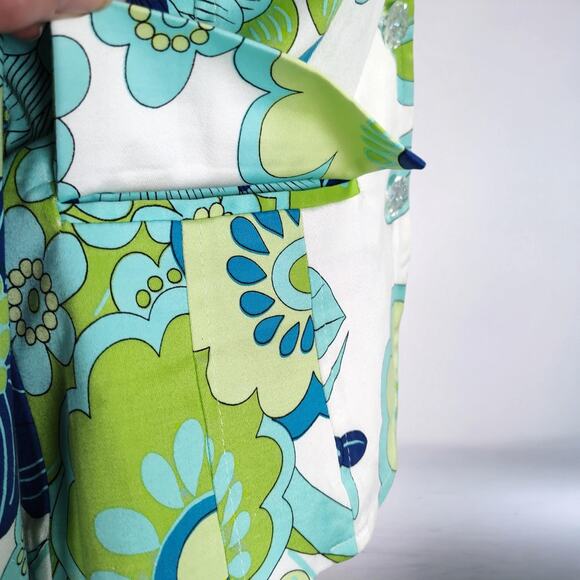 Vintage 90s Rampage Floral Print Jacket Green Blue Cotton 3 Button Blazer M - Picture 7 of 11